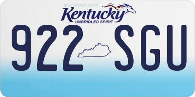 KY license plate 922SGU