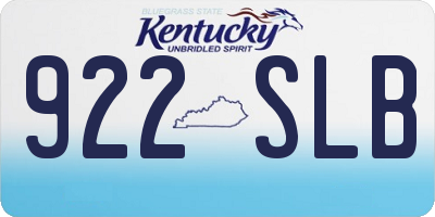 KY license plate 922SLB