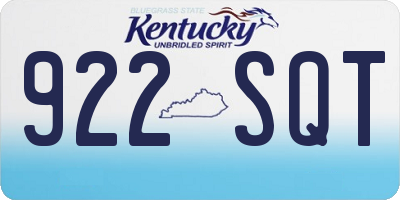 KY license plate 922SQT