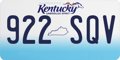 KY license plate 922SQV