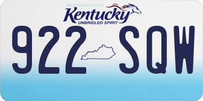 KY license plate 922SQW