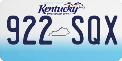 KY license plate 922SQX