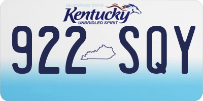 KY license plate 922SQY