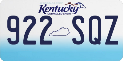 KY license plate 922SQZ