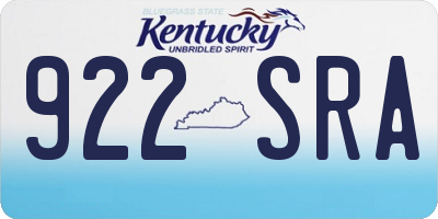 KY license plate 922SRA