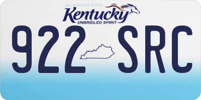 KY license plate 922SRC