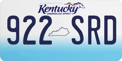 KY license plate 922SRD
