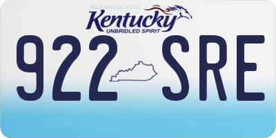 KY license plate 922SRE