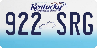 KY license plate 922SRG