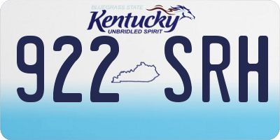 KY license plate 922SRH