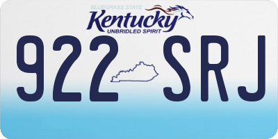 KY license plate 922SRJ