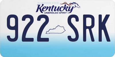 KY license plate 922SRK