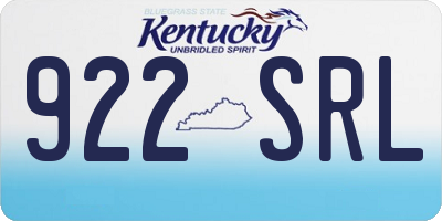 KY license plate 922SRL