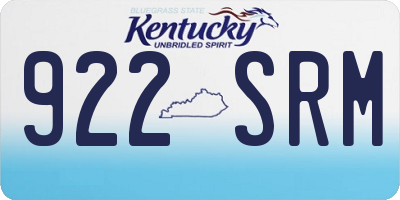KY license plate 922SRM