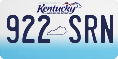 KY license plate 922SRN