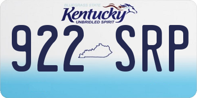 KY license plate 922SRP