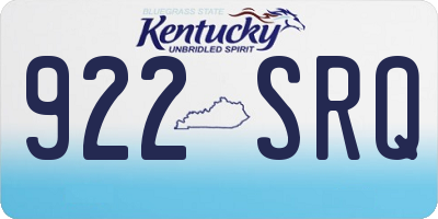 KY license plate 922SRQ
