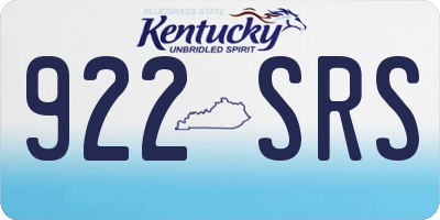 KY license plate 922SRS