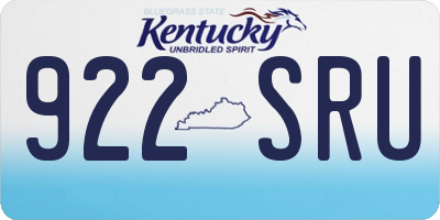 KY license plate 922SRU