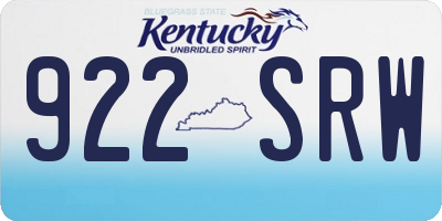 KY license plate 922SRW