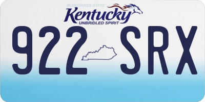KY license plate 922SRX