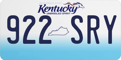 KY license plate 922SRY