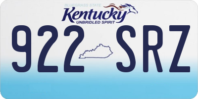 KY license plate 922SRZ