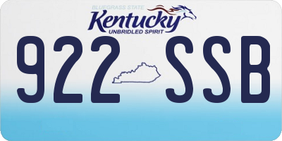 KY license plate 922SSB
