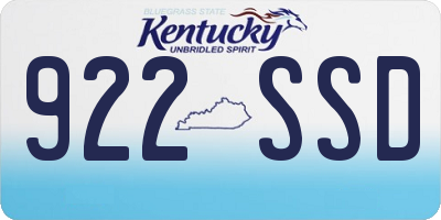 KY license plate 922SSD