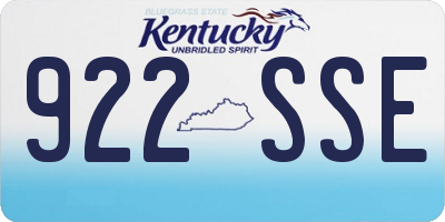 KY license plate 922SSE