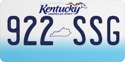 KY license plate 922SSG