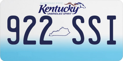 KY license plate 922SSI