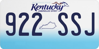 KY license plate 922SSJ