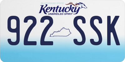 KY license plate 922SSK