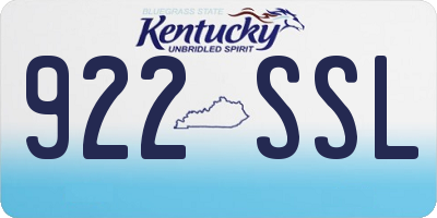 KY license plate 922SSL