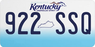 KY license plate 922SSQ