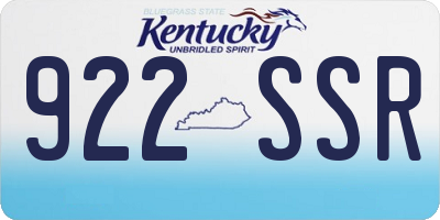KY license plate 922SSR