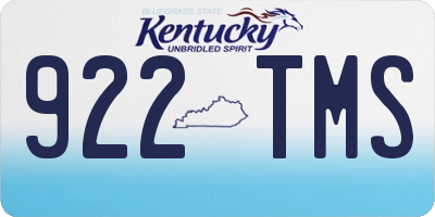 KY license plate 922TMS