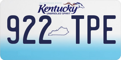 KY license plate 922TPE
