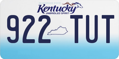 KY license plate 922TUT