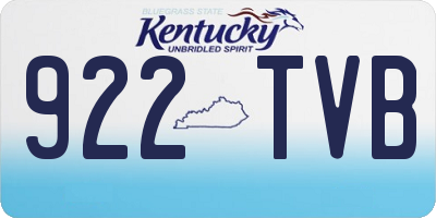KY license plate 922TVB