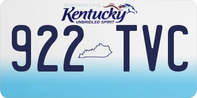 KY license plate 922TVC