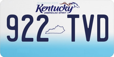 KY license plate 922TVD