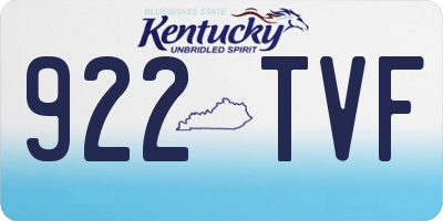 KY license plate 922TVF