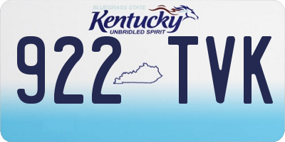 KY license plate 922TVK