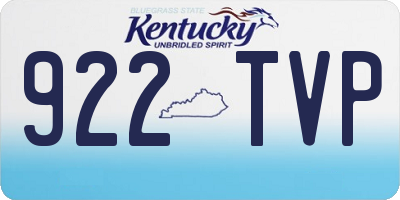 KY license plate 922TVP