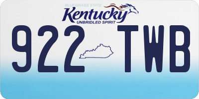 KY license plate 922TWB