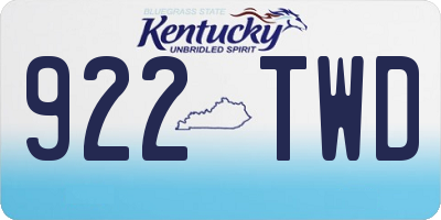 KY license plate 922TWD