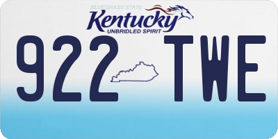 KY license plate 922TWE