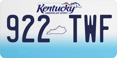KY license plate 922TWF